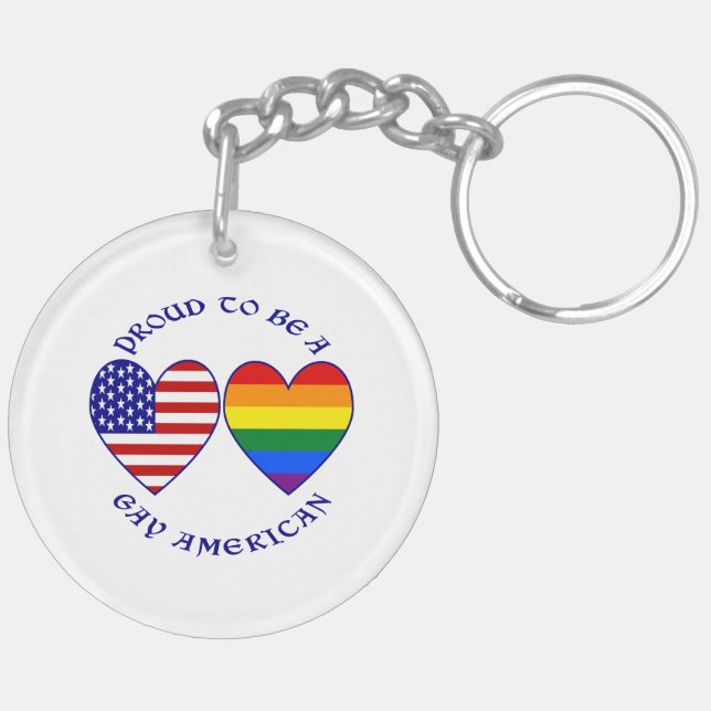 Stolz, ein homosexueller Amerikaner zu sein Schlüsselanhänger (Rückseite komplett)