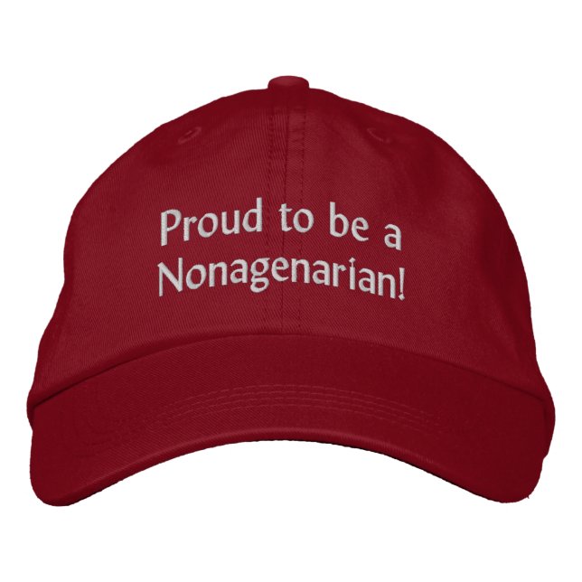 Stolz, ein Nonagenist zu sein! Bestickte Kappe (Vorderseite)