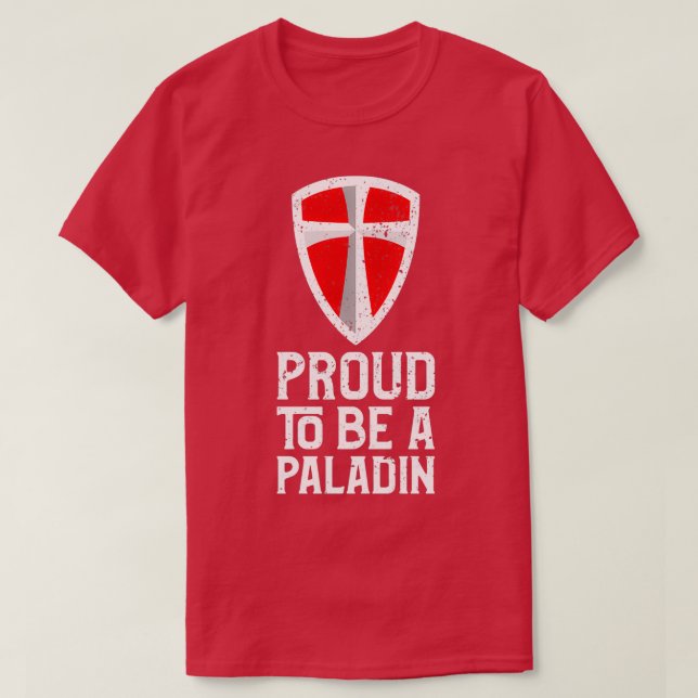 Stolz, ein Paladin rot zu sein T-Shirt (Design vorne)
