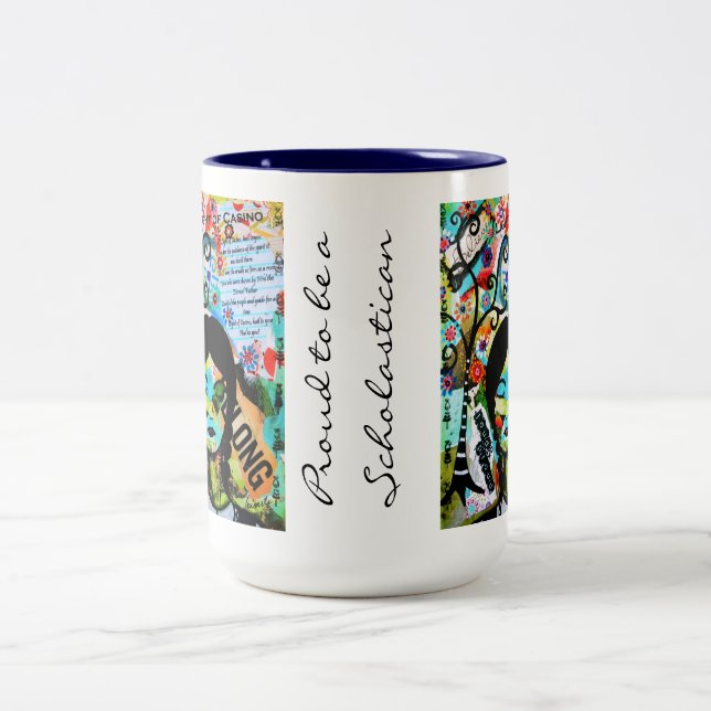 Stolz, ein Scholastican zu sein Zweifarbige Tasse (Mittel)