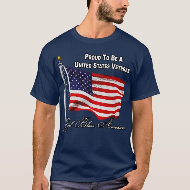 Stolz, ein US-Veteran mit US-Flagge zu sein T-Shirt (Vorderseite)