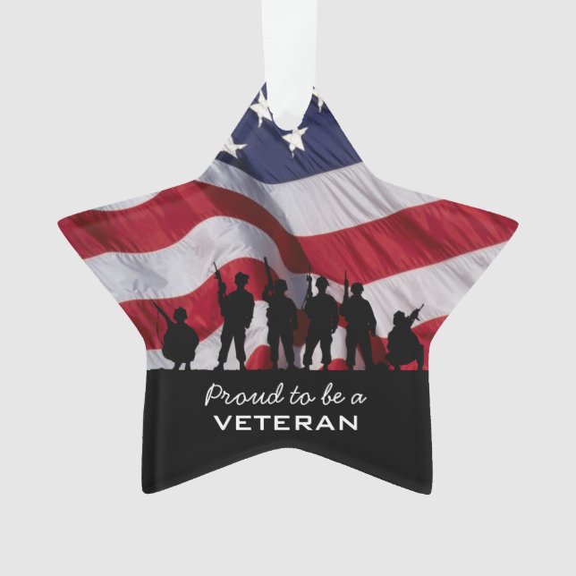 Stolz, ein Veteran zu sein - Soldat-Silhouette Ornament (Vorderseite)