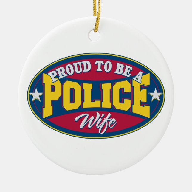 Stolz, eine Polizei-Ehefrau zu sein Keramikornament (Vorne)