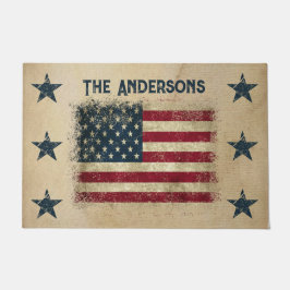Stolz, eine rustikale amerikanische Flagge zu sein Fußmatte