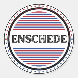 Stolz-Emblem der Stadt Enschede – Niederländische Runder Aufkleber