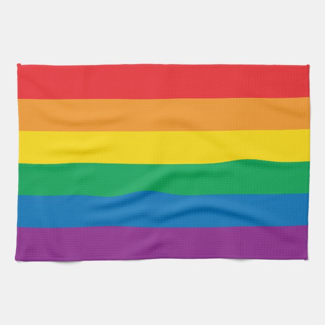 Stolz | Farbige Regenbogenkonstruktion Geschirrtuch (Horizontal)