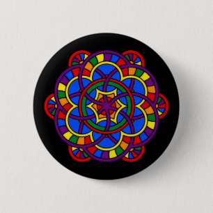 Stolz-Flaggen-Farben der Regenbogen-Mandala-LGBT Button