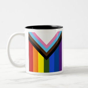 Stolz-Fortschritts-Flagge Zweifarbige Tasse