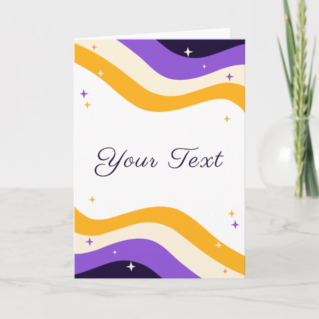 Stolz für nicht binäre Flag-Farben und Glitzern fü Karte (Vorderseite)