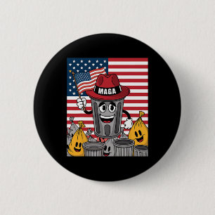 Stolz Garbage Trump Unterstützer Müll kann Cartoon Button