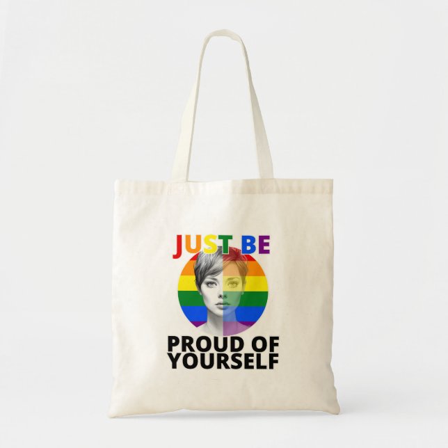 Stolz - Gay Pride Porträt von Frauen Tragetasche (Vorne)