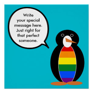 Stolz Gay sprechende Ms Penguin Personalisiert Poster
