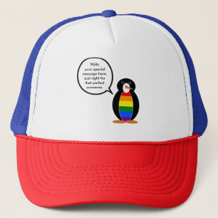 Stolz Gay sprechende Ms Penguin Personalisiert Truckerkappe
