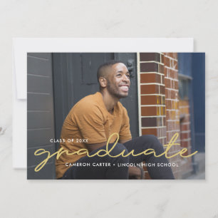 Stolz Geschriebene Editierbare Farbige Abschluss E Einladung