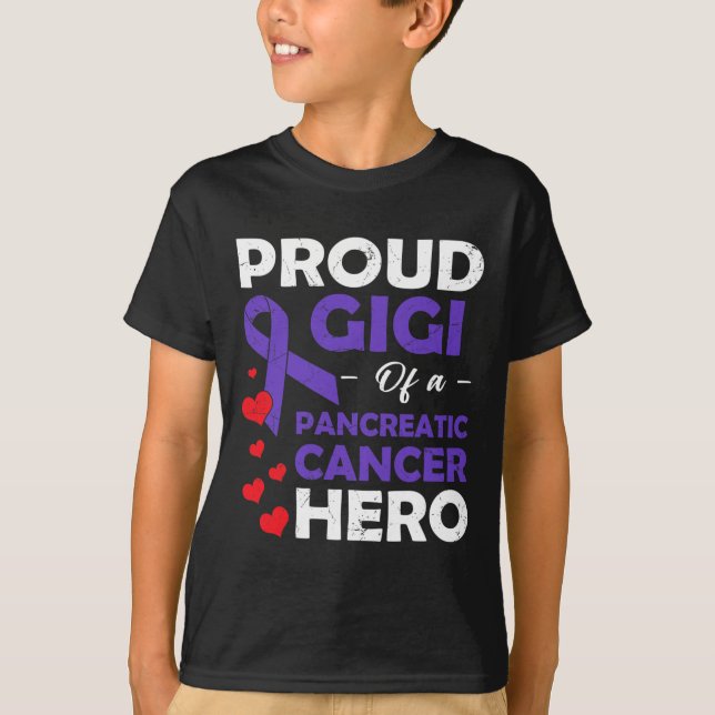 Stolz Gigi eines Bauchspeicheldrüsenkrebs Heldenkr T-Shirt (Vorderseite)