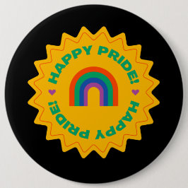 Stolz. Glücklicher Stolz. Gay Liebe, Regenbogenfar Button