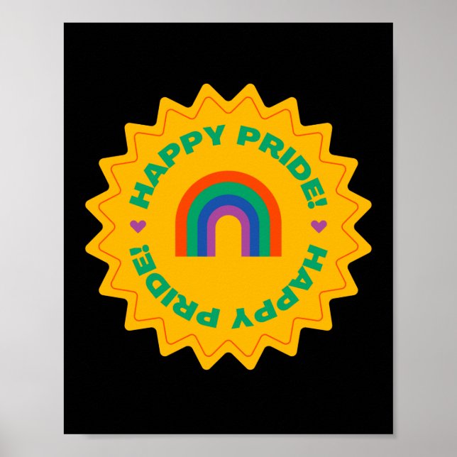 Stolz. Glücklicher Stolz. Gay Liebe, Regenbogenfar Poster (Vorne)