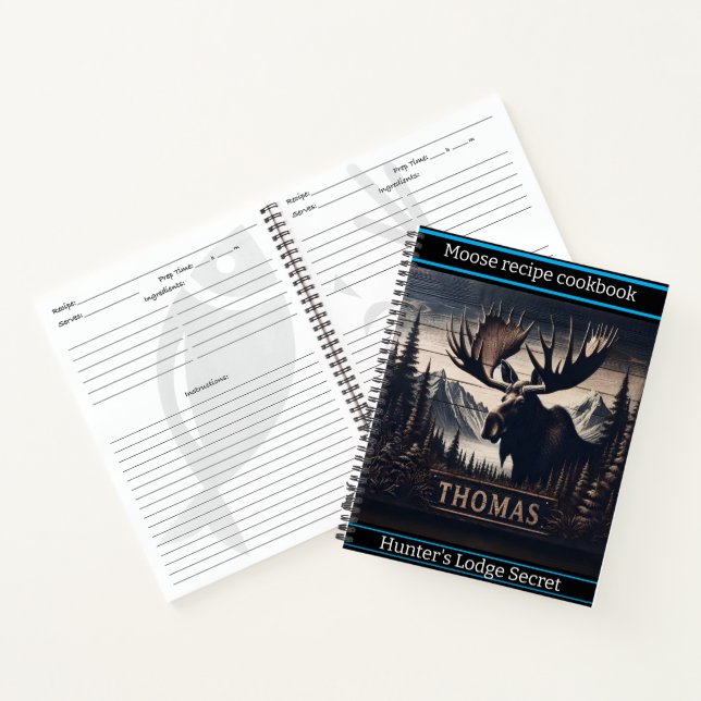 Stolz hölzerne Schnitzereien eines Elche Notizbuch (Innenseite)