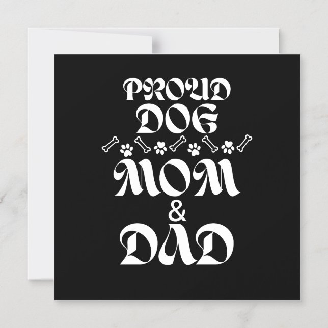 STOLZ HUNDE MAMA & VATER HUNDE LOVERS PETS LOVERS MAGNETEINLADUNG (Vorderseite)
