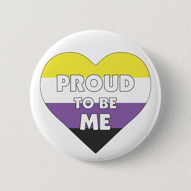 Stolz, ich bin ein nicht binäres Stolperflagge Button (Vorderseite)