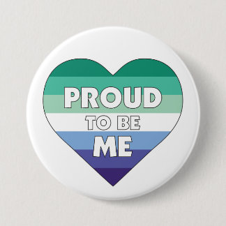 Stolz, ich LGBTQ Gay Men Stolz Herz Button