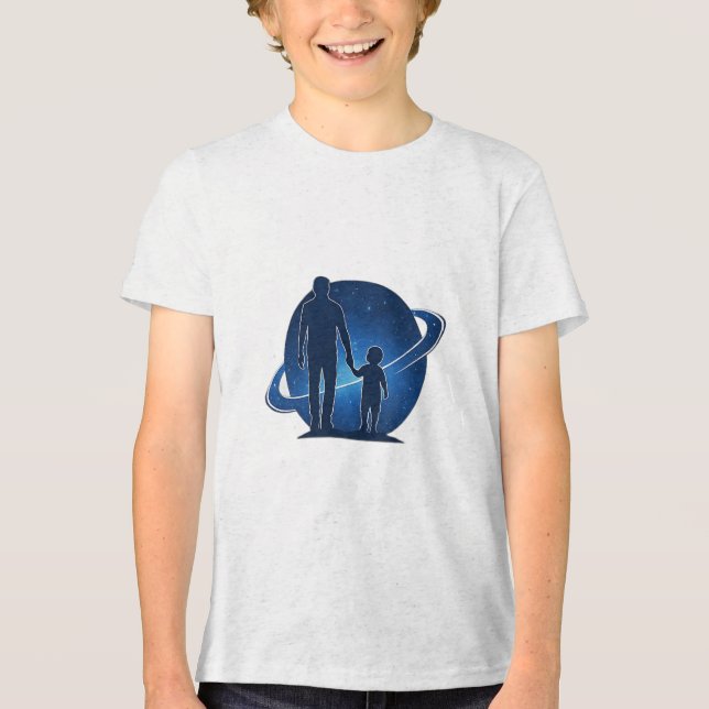 Stolz Ich und Dady überall Tri-Blend Shirt (Vorderseite)