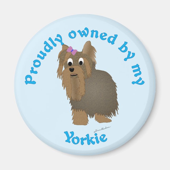 Stolz im Besitz einer Yorkie Magnet (Vorne)