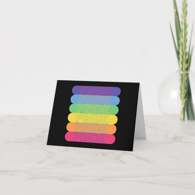 Stolz in Regenbogenfarben Dankeskarte (Vorderseite)