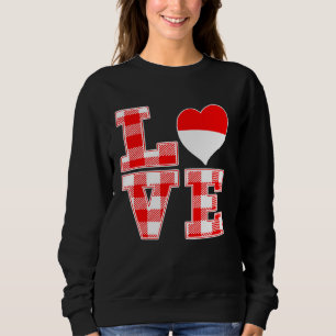 Stolz, Indonesier I Liebe Indonesien Flaggen Herz Sweatshirt