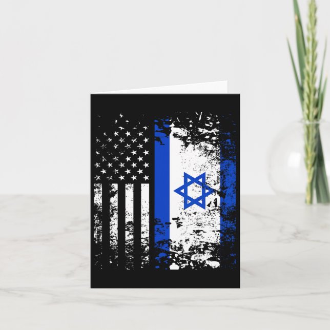 Stolz israelische Flagge Patriotischer Stolz Ameri Karte (Vorderseite)