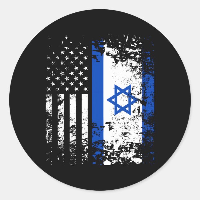 Stolz israelische Flagge Patriotischer Stolz Ameri Runder Aufkleber (Vorderseite)