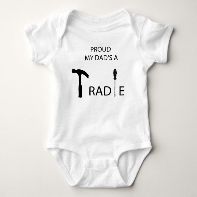 Stolz ist mein Vater ein Tradie Baby Strampler (Vorderseite)