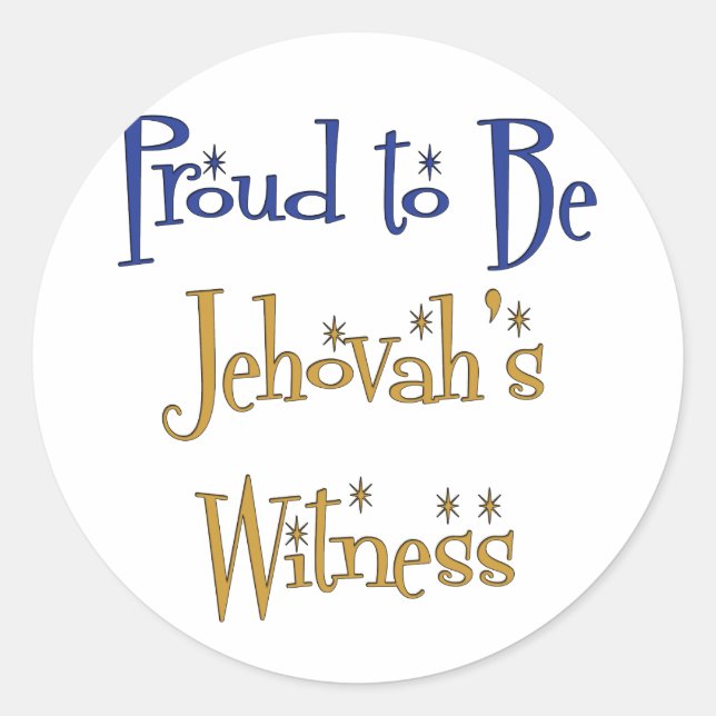Stolz, Jehovas Zeuge zu sein Runder Aufkleber (Vorderseite)