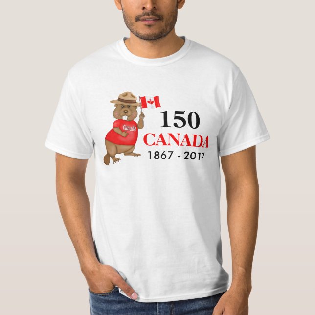 Stolz kanadischer Biber 150 Jahrestag T-Shirt (Vorderseite)