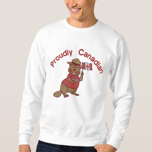 Stolz kanadischer Biber Besticktes Sweatshirt (Vorderseite)