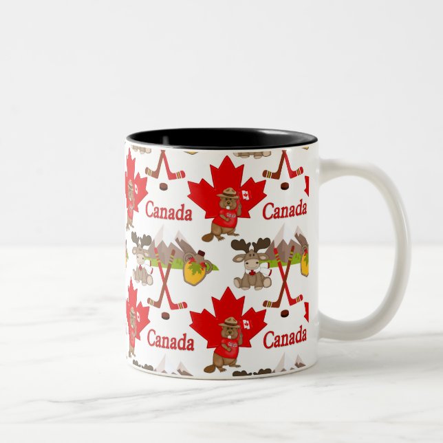 Stolz kanadischer Biber Zweifarbige Tasse (Rechts)