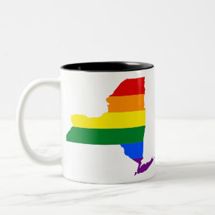 STOLZ-KARTE NEW- YORKStaats-LGBTQ Zweifarbige Tasse