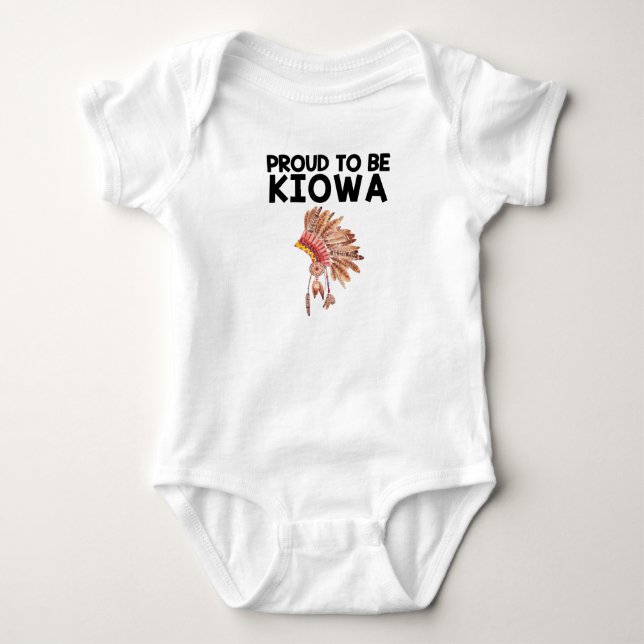 Stolz, Kiowa Ureinwohner-Baby-Bodysuit zu sein Baby Strampler (Vorderseite)
