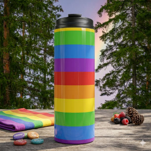 Stolz Kraft: Regenbogenflagge Thermosbecher