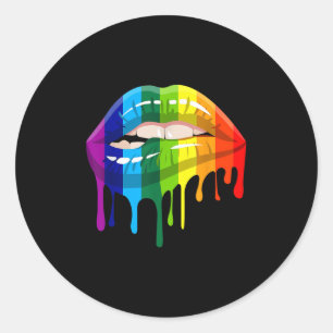 Stolz Lesbisch Gay Lippe - Lgbtq _1 Runder Aufkleber