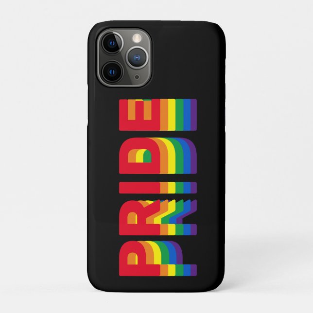 Stolz lgbt lgbtq que Gay Regenbogen schwarz Case-Mate iPhone Hülle (Rückseite)