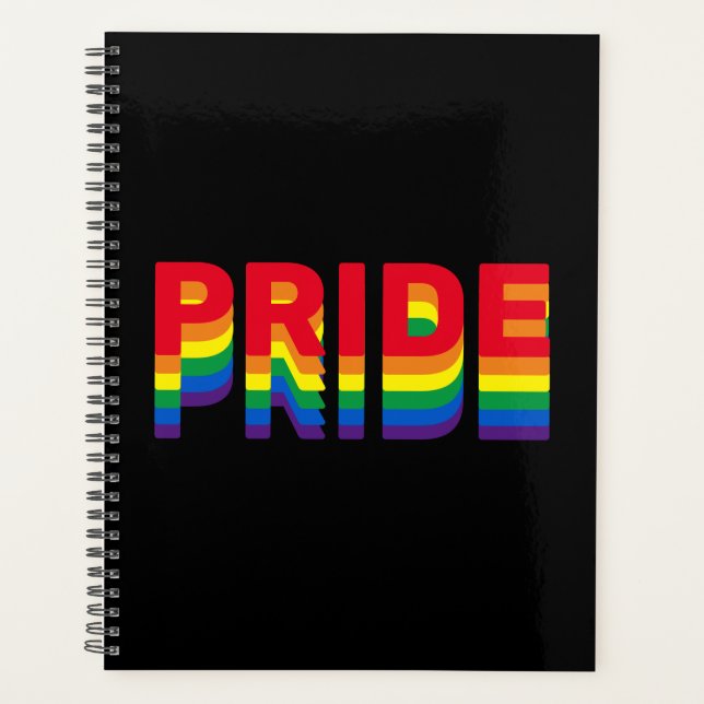 Stolz lgbt lgbtq que Gay Regenbogen schwarz Planer (Vorderseite)