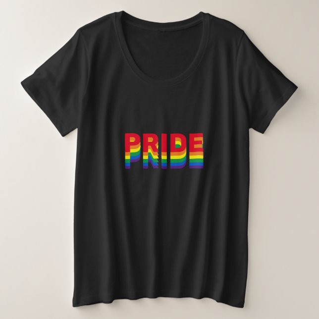 Stolz lgbt lgbtq que Gay Regenbogenmuster schwarz Große Größe T-Shirt (Design vorne)