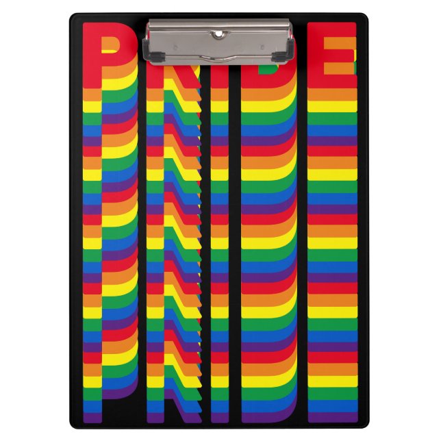 Stolz lgbt lgbtq que Gay Regenbogenmuster schwarz Klemmbrett (Vorderseite)
