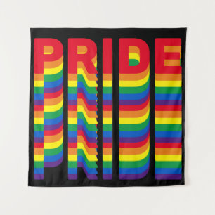 Stolz lgbt lgbtq que Gay Regenbogenmuster schwarz Wandteppich
