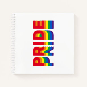 Stolz lgbt lgbtq quee Gay Regenbogenfarben weiß Notizbuch