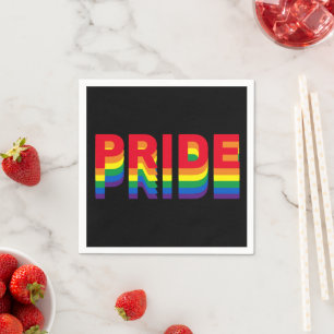 Stolz lgbt lgbtq queer schwul Regenbogen Retro Sch Serviette