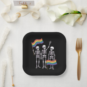 Stolz LGBT-Rechte Lesbisch Gay Ally LGBTQ Trans Pappteller
