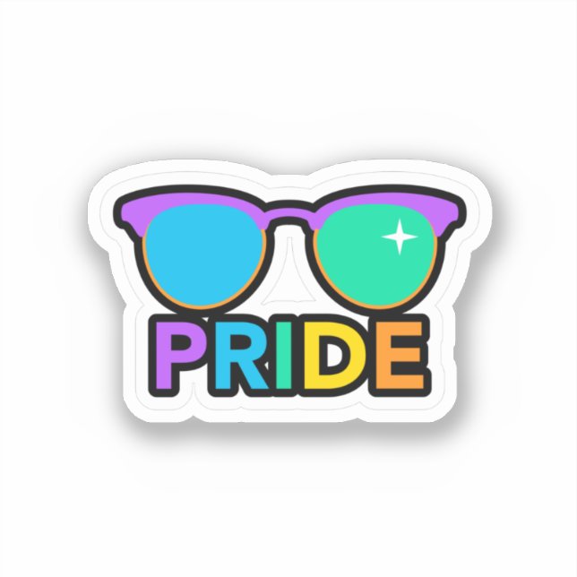 Stolz. LGBT+Stolz. Regenbogen. Aufkleber (Vorderseite)