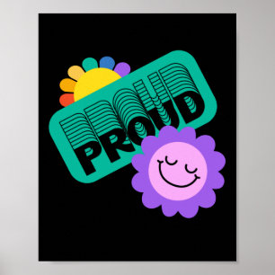 Stolz. LGBT+Stolz. Regenbogenliebhaber mit Sonnenb Poster